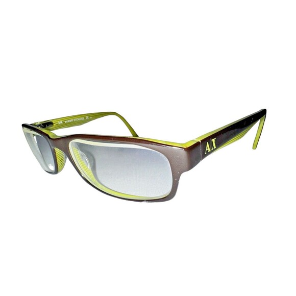 Armani Exchange Vintage Eyeglasses Frames AX144 Rectangle Plastic Green Brown